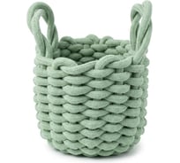 Корзина для хранения Zenfort Вологда, 18х18х15см, текстиль, зеленый 180087