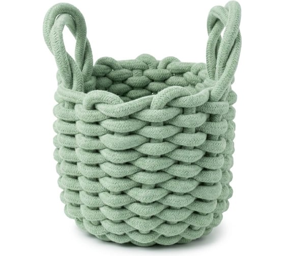 Корзина для хранения Zenfort Вологда, 18х18х15см, текстиль, зеленый 180087