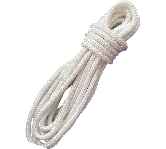 Веревка Шнурком КАПРОН ФАЛ ПА белый, 8ммх10м 8В845па100М10м