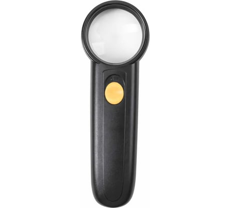 Просмотровая лупа BRAUBERG с подсветкой, диаметр 37 мм, увеличение 8, корпус черный 454127