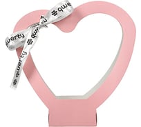 Пакет для цветов QWERTY Сердце, розовый, с лентой 74096