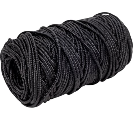 Полиамидный плетеный шнур truEnergy плетеный 2,7мм, черный 50 м 12212
