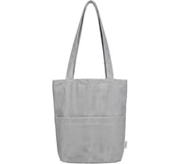 Сумка шоппер HEIKKI (ХЕЙКИ), вельвет, 2 кармана, подкладка, 36х36х10 см, Gray, 274654