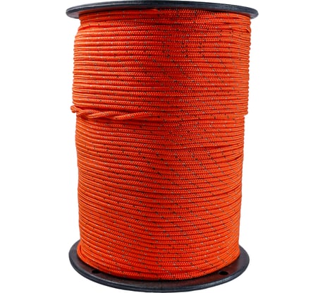 Полипропиленовый плетеный шнур ТОРГОВО-ПРОИЗВОДСТВЕННАЯ КОМПАНИЯ МДС Шнур 4 мм 16 прядный с сердечником со светоотражающей нитью 300 м 7930050321707