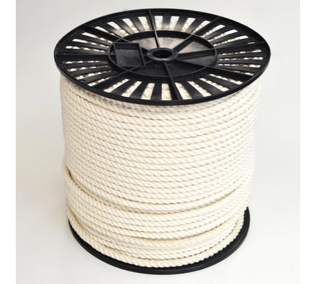 Хлопковая крученая веревка truEnergy декоративная, 8 мм катушка 200 м 12406