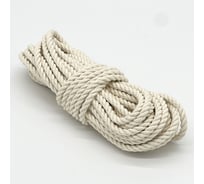 Декоративная хлопковая веревка truEnergy крученая, 6 мм шайба 10 м 12401