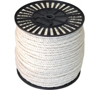 Беленая льняная веревка truEnergy крученая, 8 мм катушка 200 м 12522