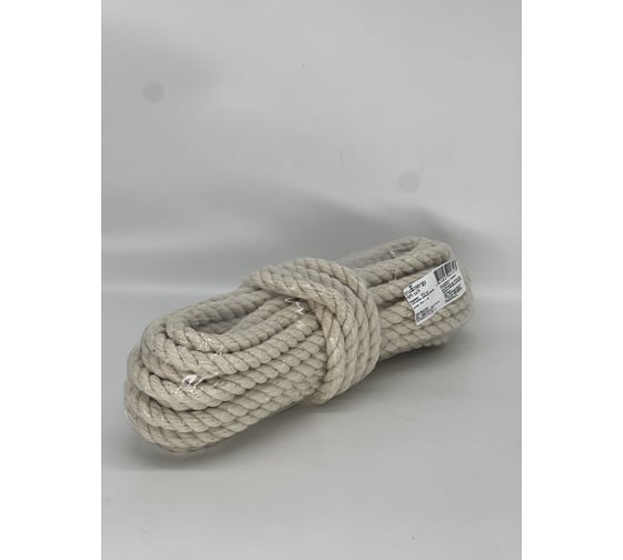 Хлопковая крученая веревка truEnergy декоративная, 12 мм шайба 10 м 12415 1