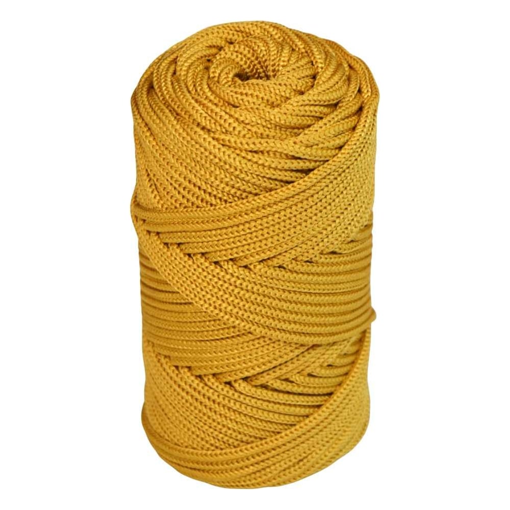 Полиэфирный плетеный шнур truEnergy для рукоделия, 3 мм золотой 50 м ...