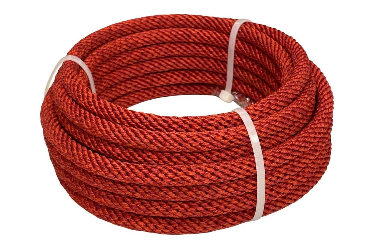 Шнур спирального плетения truEnergy текстильный, красный 8 мм шайба 5 м .