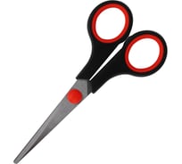 Ножницы Staff, 155 мм, бюджет, комплект 12 шт., резиновые вставки, черно-красные, 238943