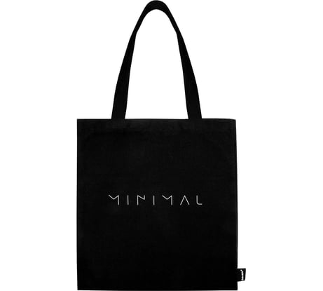 Сумка шоппер BRAUBERG канвас, 40х35 см, черный, Minimal 274649