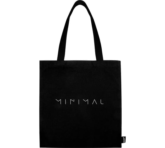 Сумка шоппер BRAUBERG канвас, 40х35 см, черный, Minimal 274649