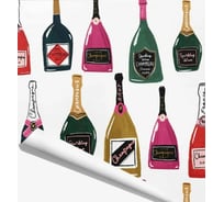 Упаковочная бумага Красота в деталях Шампанское на белом фоне KVD.BUM.000.00.23