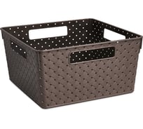 Коробка для хранения Violet Береста квадратная без крышки 11 л венге 6811005