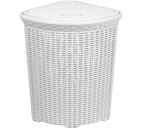 Корзина для белья Violet Ротанг 60 л угловая белый 235006