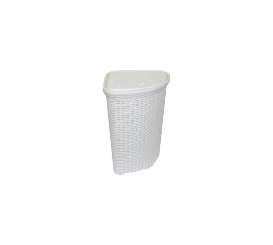 Корзина для белья Violet Ротанг 60 л угловая белый 235006