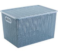 Корзинка Violet Вязь с крышкой 14 л голубая норка 533136