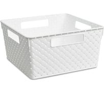 Коробка для хранения Violet Береста квадратная без крышки 11 л белый 6811006