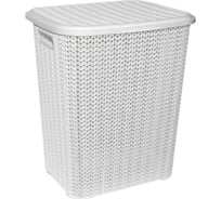 Корзина для белья Violet Вязь 40 л белый 204006