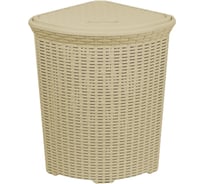 Корзина для белья Violet Ротанг 60 л угловая слоновая кость 235026