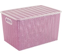 Корзинка Violet Вязь с крышкой 14 л пепел розы 533137