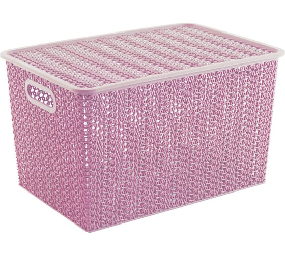Корзинка Violet Вязь с крышкой 14 л пепел розы 533137 1