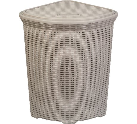 Корзина для белья Violet Ротанг 60 л угловая латте 235020