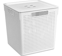 Коробка для хранения Violet Лофт квадратная с крышкой 23 л белый 6923106