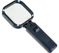 Увеличительное стекло (Лупа) Perfeo PF-ZM8080чёрный, бифокальная 3х,6х, 80х80 мм, подсветка, пластиr 30017458