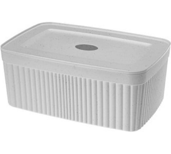 Коробка с крышкой HONEYCOMB 2,5Л (светло-серый флэк) M-433238838
