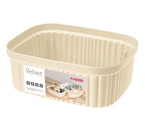 Лоток Econova Velvet 190х150х70 мм, 1.45 л, бежевый 433239007 1