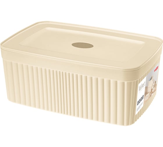 Лоток с крышкой Econova Velvet 230х150х90 мм, 2.5 л, бежевый 433238807