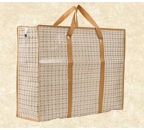 Двухслойная хозяйственная сумка на молнии Beroma 60x45x18 см, бежевый в клетку 07712661