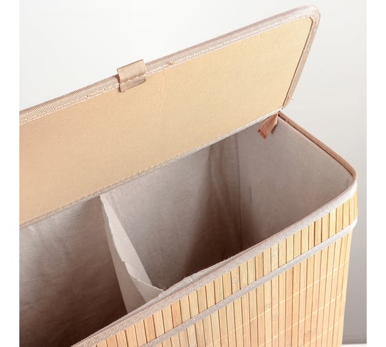 Корзина для белья Доляна Кантри 46x26x55 см, коричневый 4333603