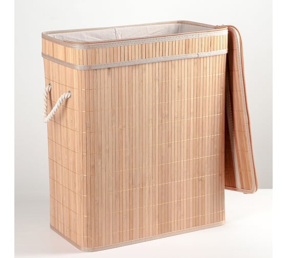 Корзина для белья Доляна Кантри 46x26x55 см, коричневый 4333603