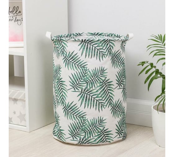 Корзина для белья Доляна Тропиканка 35x45, круглая 5470001 1