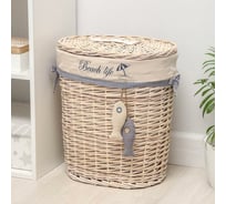 Корзина для белья Доляна Морячок плетеная круглая 40x31x46 см 5469845