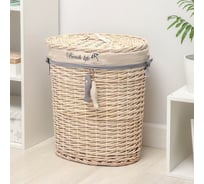 Корзина для белья Доляна Морячок плетеная круглая 48x36x55 см 5469846