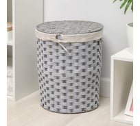 Корзина для белья Доляна Уют плетеная круглая 44x44x53 см 5469840