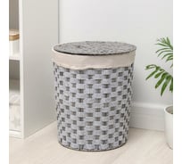 Корзина для белья Доляна Уют плетеная круглая 34x34x41 см 5469838