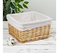 Корзина для хранения Доляна Мэгги плетеная 24x24x13 см 4686394