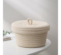 Корзина для хранения Доляна Бэлл плетеная 16x16x12 см цвет бежевый 5600097