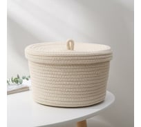 Корзина для хранения Доляна Бэлл плетеная 25x25x15 см цвет бежевый 5600099