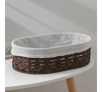 Корзина для хранения Доляна Лира плетеная 34x24x10,5 см большая, цвет коричневый 6894829