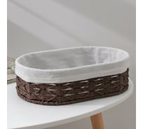 Корзина для хранения Доляна Лира плетеная 30x20x9 см средняя, цвет коричневый 6894828