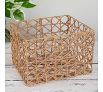 Корзина для хранения Доляна Паутинка плетеная 21x18x14 см цвет коричневый 4686402