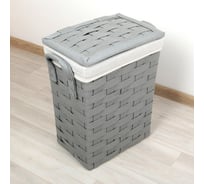Корзина для белья Доляна Плетение1 33,5x23,5x42 см, серая 2778464