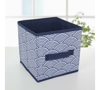 Короб для хранения Доляна Волна 19x19x19 см, цвет синий 2694124