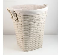 Корзина для белья Доляна Элегант плетеная круглая, цвет бежевый 39,5x39,5x43,5 см 4697107